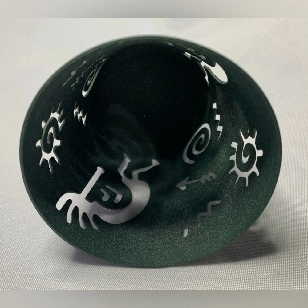 PartyLite Decorative Metal Candle Holders Green and Maroon (2) Kokopelli Gecko - Picture 6 of 7